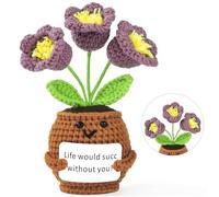 Vicloon Emotional Support Gift, Cute Stuff Good Luck Funny Gifts for Women Men, Positive Gifts Handmade Crochet Plant Doll, Office Decoration, Cheer Up Crochet Gift (Lily of the Valley)