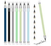 Vicloon Everlasting Inkless Pencil, 7pcs Replaceable Nib Pencil Set with White Eraser for Kids, Adults, Home, Office, School (Green)