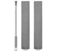 Vicloon Feather Duster, 2 PCS Extendable Cobweb Duster with Extension Pole Up to 100'', Washable Reusable Gap Hand Crevice Brush for Home Bedroom Kitchen Bathroom