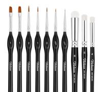 Vicloon Fine Detail Brushes with Triangular Handles,10 Pcs Miniature Paint Brushes,Fine Miniatures Artist Painting Brush,Miniature Brush for Fine Detailing&Art Painting,Acrylic,Watercolour,Oil,40k