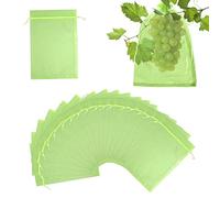 Vicloon Fruit Protection Bags, 64pcs Fruit Netting Bags with Drawstring, Garden Fruit Cover Mesh Bag Plant Fruit Protect Bag Insects Mosquito Barrier Bag for Protecting Plant Fruits(Fruit Green)