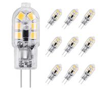Vicloon G4 LED Light Bulbs, 10Pcs Warm White 2W 12V AC DC 3000K, No Flicker, 360° Beam Angle, 2W Equivalent 15W G4 Halogen Lamps with Frosted Cover