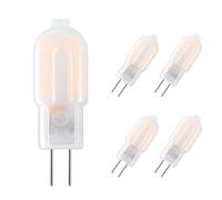 Vicloon G4 LED Light Bulbs, Warm White 2W 12V AC DC 3000K, No Flicker, 360° Beam Angle, 2W Equivalent 15W G4 Halogen Lamps with Frosted Cover (Warm White-5pcs)