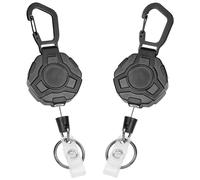 Vicloon Heavy Duty Retractable Keychain, 2pcs Retractable Badge Holder, ID Badge Reel Heavy Duty Reel Clips for Key Ring ID Card Badges Holder (Hexagonal)