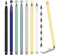 Vicloon Inkless Pencils, 7pcs Everlasting Pencil and 7pcs Replacement Nibs, Portable No Ink Pen and White Eraser Replaceable Graphite Nib for Kids,Adults,Home,Office,School Supplies(C)