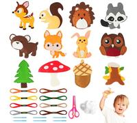 Vicloon Kids' 12-Piece Cute Animal Sewing Craft Kit - Fun DIY Sewing Kit for Ages 5-12