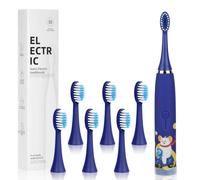 Vicloon Kids Electric Toothbrush Rechargeable with 6 Brush Heads, 4 Modes | Childrens Electric Toothbrush, 18000 Strokes,Ipx6 Waterproof,Soft Bristles, Gentle on Teeth & Gum, Red