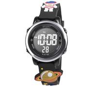 Vicloon Kids Watch, Toddler Digital Watch LED Electrical Watches 7 Color Lights with Alarm Stopwatch Planets Valentine's Day Gift for 3-10 Year Girls (Black)