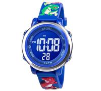 Vicloon Kids Watch, Toddler Digital Watch LED Electrical Watches 7 Color Lights with Alarm Stopwatch Dinosaur Valentine's Day Gift for 3-10 Year Girls (Dark Blue)