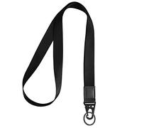 Vicloon Lanyard Neck Strap, Badge Lanyards, Neck Leather Lanyard Polyester Neck Strap with Olecranon buckle Detachable Lanyards for ID Badge Holder Keys Phone (Black)