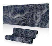 Vicloon Large Mouse Pad for Desk, 800x300mm Topographic Contour Mouse Pad with Non-Slip Base Stitched Edges, Long Computer Keyboard Mousepad, Desk Mat for Home Office Gaming Room