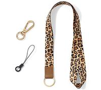 Vicloon Leopard Print Lanyard - Neck Strap with Metal Key Rings for ID Badge, Keys, Phone