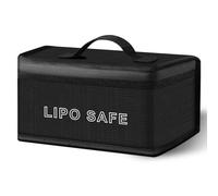 Vicloon Lipo Battery Bag, Fire Proof Battery Bag, Fireproof Lipo Safe Storage with Double Zip and with Durable Handle, liPo Guard bag for lipo Batterys Storage & Transportation & Charging, Black
