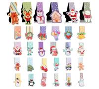 Vicloon Magnetic Page Clips, 30Pcs Book Marker Clip, Magnet Page Markers Markers Page Clip Inspirational Quotes Bookmarks Magnetic Bookmarks for Students Children Adults Reading Supplies (Christmas)