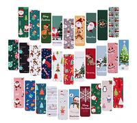 Vicloon Magnetic Page Clips, 30Pcs Book Marker Clip, Magnet Page Markers Markers Page Clip Inspirational Quotes Bookmarks Magnetic Bookmarks for Students Children Adults Reading Supplies (Chritmas)