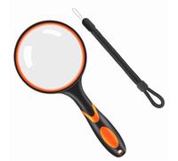 Vicloon Magnifying Glass, 10X Handheld Reading Magnifier, 100mm Magnifying Lens Handheld Magnifying Glass with Hanging Rope and Rubber Handle for Observation Reading Book Fault Finding (Green)