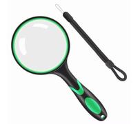 Vicloon Magnifying Glass, 10X Handheld Reading Magnifier, 100mm Magnifying Lens Handheld Magnifying Glass with Hanging Rope and Rubber Handle for Observation Reading Book Fault Finding (Orange)