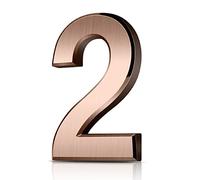 Vicloon Mailbox Numbers Self Adhesive, 3 Inches 3D Mailbox Numbers Waterproof, Door Numbers House Numbers Street Number Stickers for House Mailbox Apartment Hotel Courtyard Cafe Bronzed(2)