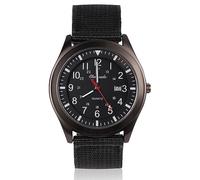 Vicloon Men's Analogue Quartz Military Watch - Glow in The Dark With Date Window and Black Nylon Strap, Army Tactical Sports Minimalist (Black Window)