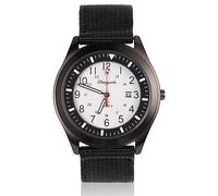 Vicloon Mens Watch, Analogue Quartz Watch, Military Watch Glow in The Dark Watches for Date Window and Black Nylon Strap Army Tactical Sports Minimalist Watches (White Window)