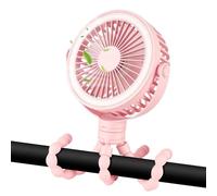 Vicloon Mini Portable Pram Fan, Rechargeable Small Clip on Fan for Stroller, 3 Speed 360° Rotate Flexible Tripod, LED Night Light, Handheld Desk Cooling for Car Seat Crib Treadmill Travel