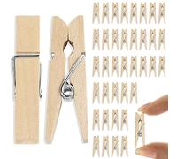 Vicloon Mini Wooden Peg, 110pcs Mini Pegs for Arts and Crafts, Tiny Clips for Photo Wall Home School Wedding Decoration, 2.5cm
