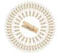 Vicloon Mini Wooden Peg, 300pcs Mini Pegs for Arts and Crafts, Tiny Clips for Photo Wall Home School Wedding Decoration, 2.5 x 0.9cm