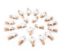 Vicloon Mini Wooden Pegs, 90pcs Small Tiny Pegs for Arts and Crafts, Photo Wall Home School Wedding Decoration, Clips Photo Pins Pentagram 3.5cm