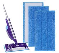 Vicloon Mop Pads for Flash Powermop, 3 Pack Reusable Microfiber Mop Pad, Microfiber Mops Cloth, Replacement Mops Cleaing Pads Suitable for Most Wet and Dry - Blue