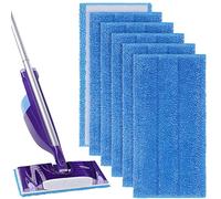 Vicloon Mop Pads for Flash Powermop, 6 Pack Reusable Microfiber Mop Pads, Microfiber Mop Cloth, Microfiber Replacement Mop Pads Cleaing Pads Suitable for Most Wet and Dry Mops - Blue