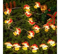 Vicloon Mushroom Decor LED String Lights, 3M 30LED Mushroom Lamp String, Fairy Lights Battery Operated, Mushroom Light Decoration for Bedroom, Party, Christmas, Wedding, Patio, Warm White