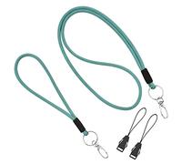 Vicloon Nylon Neck Strap, 2Pcs Wrist Lanyard and Neck Lanyard for ID Badges Office Lanyards with Swivel Metal Clip and Keyring for ID Card Holder Lanyard for Keys, Cell Mobile Phone (Mint Green)