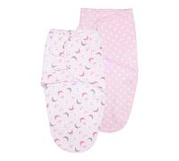 Vicloon Organic Cotton Baby Swaddle Blanket Wrap, 2 Pack, Pink, Graphic Pattern, 75x60cm, 0-3 Months, 7-14lbs