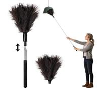 Vicloon Ostrich Feather Duster, 33 Inch Extendable Ostrich Feather Duster, Fluffy Natural Genuine Feathers, Cleaning Tool for Cleaning Cobweb High Ceiling Fan Blinds Cars