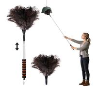 Vicloon Ostrich Feather Duster, 59 Inch Extendable Ostrich Feather Duster, Fluffy Natural Genuine Feathers, Cleaning Tool for Cleaning Cobweb High Ceiling Fan Blinds Cars
