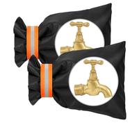 Vicloon Outside Tap Covers for Winter, 2pcs Large Outdoor Tap Cover Insulated Protector, Waterproof & Thickened Thermal Tap Jacket Protects Your Tap from Freezing Bursting (Orange)