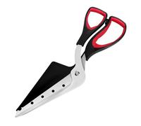 Vicloon Pizza Scissors, Food Slicer & Pizza Server, Pizza Cutter with Food-Grade Sharp Stainless Steel Blade, Soft Grip Handle, Multifunctional Kitchen Scissors, 27cm, Black Red