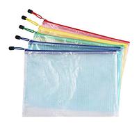 Vicloon Plastic Wallets A4, 5 Pcs A4 Zip Lock Bags Document Wallet Document Folders Plastic Pockets with Zipper for School Office Homework Travel Storage Bags