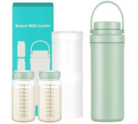 Vicloon Portable Breast Milk Cooler for Outdoor and Travel, Larger Capacity Milk Cooler, 360°Cooling for 24 Hours Breastmilk Chiller with 2pcs Breastmilk Storage Bottle, Baby Feeding Essentials