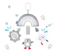 Vicloon Pram Toys for Baby, Baby Pram Pushchair Toys, Rainbow Hanging Animal Wind Chimes Toy, Baby Stroller Toy Comfortable Pram Crib Plush Toy, Baby Activity Hanging Plush Soft Toys