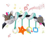 Vicloon Pram Toys - Spiral Activity Hanging Toys for Car Seat & Stroller - Travel Toy for Boys & Girls (Donkey)