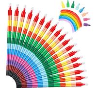 Vicloon Rainbow Point Crayons, 18PCS Stacking Pencil Crayons for Kids, Colouring Pencils Set for Painting & Drawing