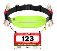 Vicloon Running Belt, Adjustable Running Belts, Belt Water Resistant Runnings Waist for Men Women, Race Number Belts with Headphone Port, Runners Fanny Pack for Workout,Jogging,Marathon, Green