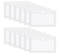 Vicloon Self Adhesive Pocket, 12pcs Adhesive Plastic Card Sleeves, 6 * 10cm Self-Adhesive Business Card Pockets Open Side Business Card Pocket for Organizing and Protecting Your Index Cards A-1