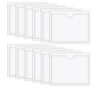 Vicloon Self Adhesive Pocket, 12pcs Adhesive Plastic Card Sleeves, 8 * 10cm Self-Adhesive Business Card Pockets Open Side Business Card Pocket for Organizing and Protecting Your Index Cards