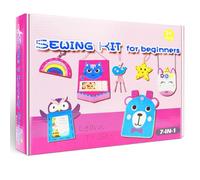 Vicloon Sewing Kit for Kids, 7-Piece Cute Childrens Sewing Kits, Fun Sewing DIY Kits, Introduction to Sewing Kit for Kids Age 5-12 Learn to Sew Arts and Crafts
