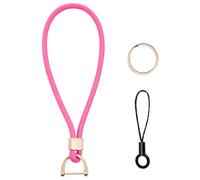 Vicloon Short Lanyard, Nylon Lanyards with Carabiner, Lanyards with Rotating Metal Clip, Removable Neck Lanyard, Long Wrist Paracord Key Ring (Pink)