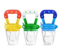 Vicloon Silicone Baby Fruit Feeder Pacifier, 3Pcs Baby Food Feeder Set, Fruit Feeder Pacifier, Small, Medium and Large Baby Pacifier Feeder, Teething Pacifiers Fresh Fruit Feeder for Infant Toddlers
