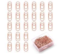 Vicloon Small Paper Clips, 130Pcs Heart Shaped Paperclips Metal Paper Clips Bookmark Clips Small Bookmark for School Office Document Organizing Rose Gold