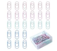 Vicloon Small Paper Clips, 140Pcs Heart Shaped Paperclips Metal Paper Clips Bookmark Clips Small Bookmark for School Office Document Organizing (Macarons)